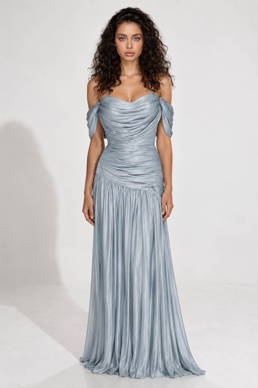 Robe céleste drapée