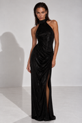 Robe noire drapée