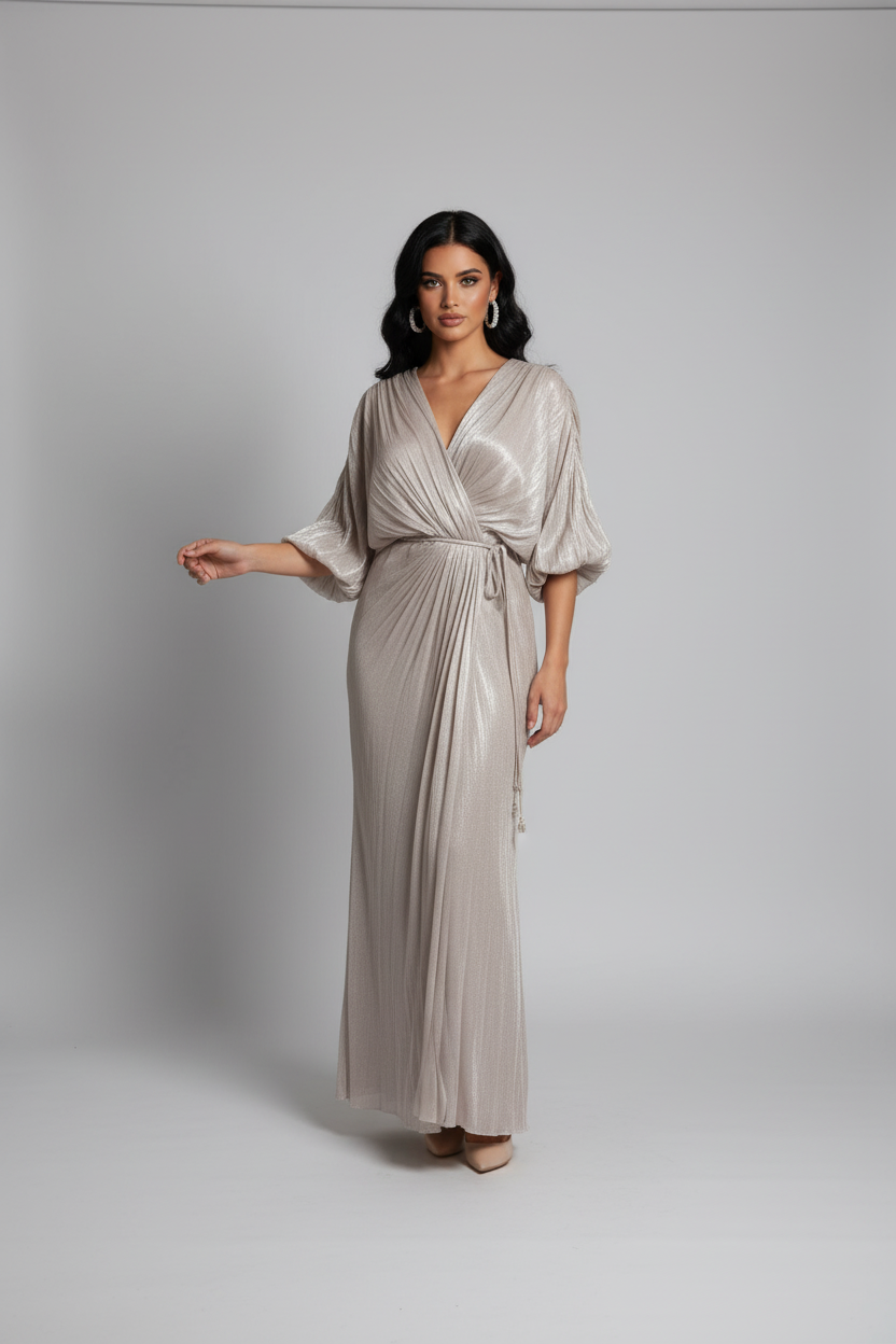 Robe drapé champagne