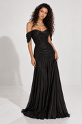Robe céleste drapée