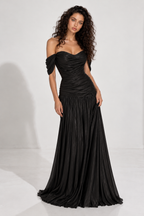 Robe céleste drapée