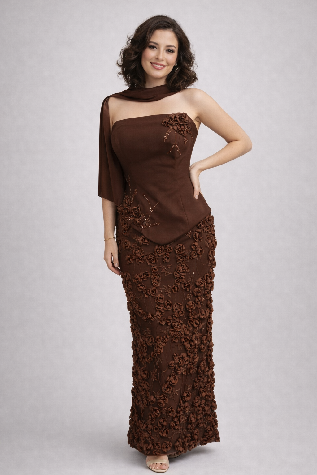 Robe Fleurie avec Écharpe