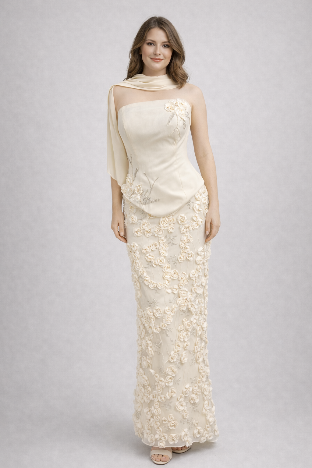 Robe Fleurie avec Écharpe