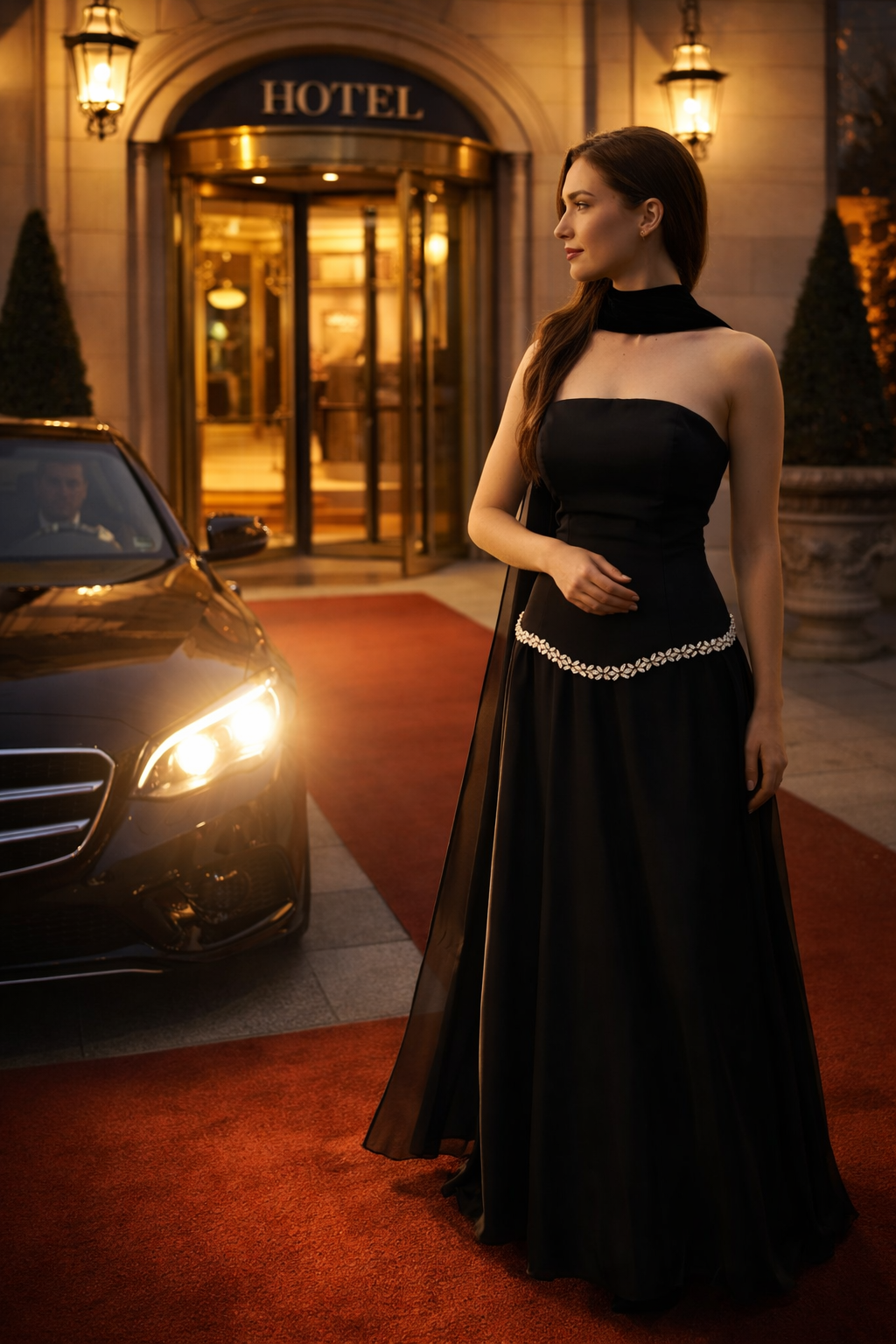 Robe avec pierres et voile