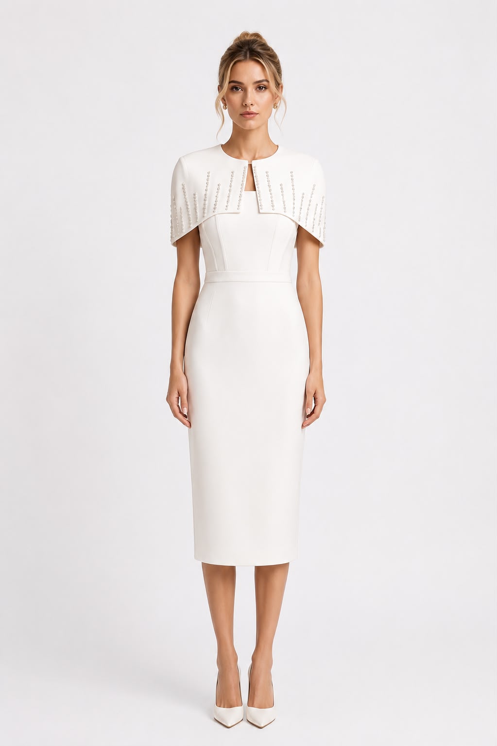 Robe Cape Midi Blanc