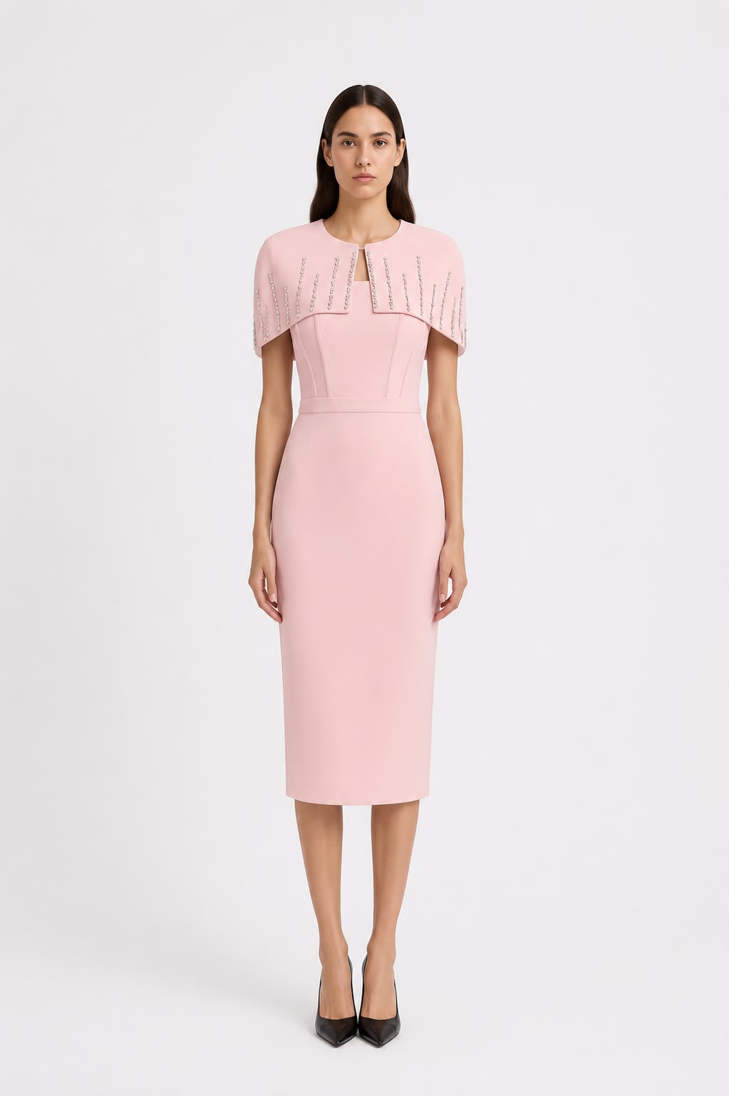 Robe Cape Midi Rose