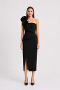 Robe Bustier Fleurs Noir