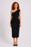 Robe Midi Assymétrique Noir