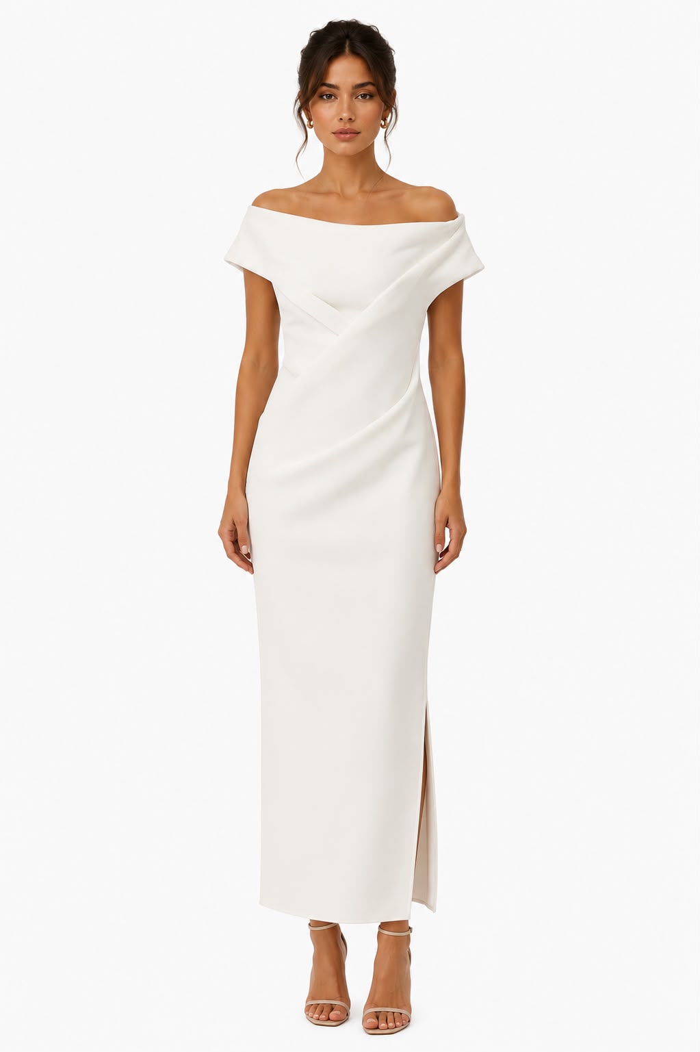 Robe Minimaliste à Col Bateau Blanc