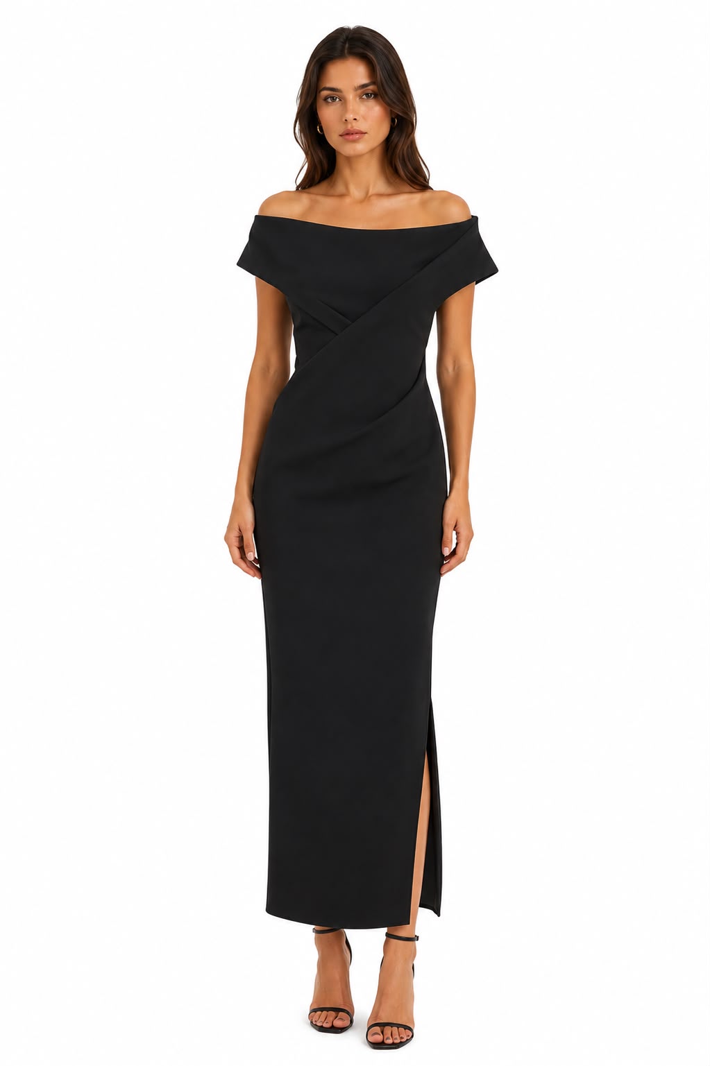 Robe Minimaliste à Col Bateau Noir
